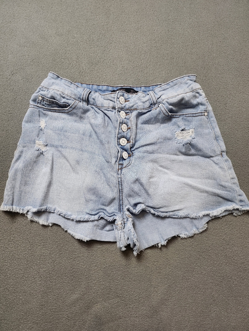 Ci Sono Women's Shorts Distressed Button Fly
